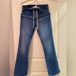 NOBO Blue Lace-Up Flare Jeans